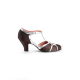 Lilith Vintage Flapper T-Straps (Black/Silver)