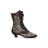 Flora Embroidered Boots (Black)