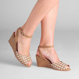 Judy 1940s Wedges (Tan/Ivory)