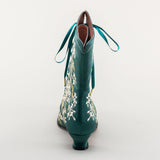 Flora Embroidered Boots (Emerald Green)