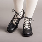 Ghillie Vintage Lace-Up Shoes (Black)