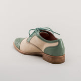Gladys Vintage Cap Toe Oxfords (Sage/Buff)