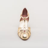 Lilith Vintage Flapper T-Straps (Gold/Gold)