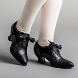 Lucille Edwardian Oxfords (Black/Black)
