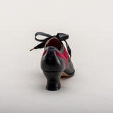 Lucille Edwardian Oxfords (Black/Burgundy)