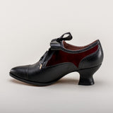 Lucille Edwardian Oxfords (Black/Burgundy)