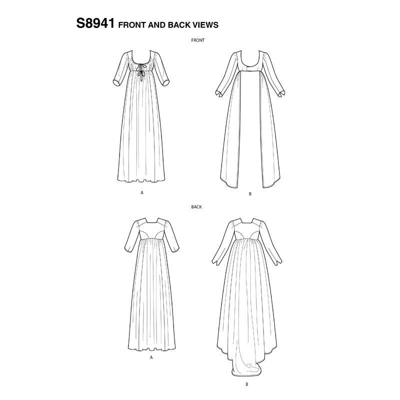 Simplicity S8941 Regency Gown & Robe Sewing Pattern